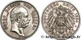 GERMANY - KINGDOM OF SAXONY - GEORGE
Type : 5 Mark 
Date : 1904 
Mint name / Town : Muldenhütten 
Quantity minted : 37200 
Metal : silver 
Diameter : ...