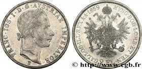 AUSTRIA - FRANZ-JOSEPH I
Type : 2 Florins 
Date : 1859 
Mint name / Town : Kremnitz 
Quantity minted : 511000 
Metal : silver 
Millesimal fineness : 9...