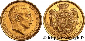 DENMARK - KINGDOM OF DENMARK - CHRISTIAN X
Type : 10 Kroner 
Date : 1913 
Mint name / Town : Copenhague 
Quantity minted : 132000 
Metal : gold 
Mille...