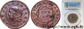 UNITED STATES OF AMERICA
Type : 1 Cent Liberté “Braided Hair” variété lettres moyennes 
Date : 1831 
Quantity minted : 1711500 
Metal : copper 
Diamet...