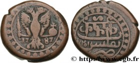 GEORGIA
Type : Bisti Héraclius II 
Date : 1787 
Mint name / Town : Tbilissi 
Metal : copper 
Diameter : 26  mm
Orientation dies : 5  h.
Weight : 17,93...