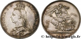 GREAT-BRITAIN - VICTORIA
Type : 1 Crown buste du jubilé 
Date : 1887 
Quantity minted : 173000 
Metal : silver 
Millesimal fineness : 925  ‰
Diameter ...