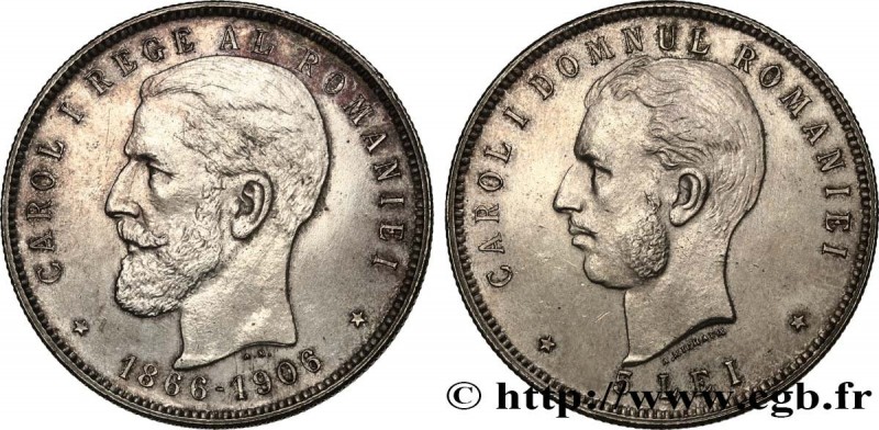 ROMANIA
Type : 5 Lei - 40e anniversaire du règne 
Date : 1906 
Quantity minted :...