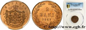 ROMANIA
Type : 2 Bani Charles Ier 
Date : 1867 
Mint name / Town : Heaton 
Quantity minted : - 
Metal : copper 
Diameter : 20  mm
Orientation dies : 1...