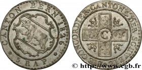 SWITZERLAND - CANTON OF BERN
Type : 5 Rappen 
Date : 1826 
Mint name / Town : Berne 
Quantity minted : - 
Metal : billon 
Diameter : 23,5  mm
Orientat...