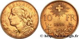 SWITZERLAND
Type : 10 Francs "Vreneli" 
Date : 1911 
Mint name / Town : Berne 
Quantity minted : 100000 
Metal : gold 
Millesimal fineness : 900  ‰
Di...