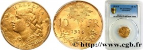 SWITZERLAND
Type : 10 Francs or "Vreneli” 
Date : 1916 
Mint name / Town : Berne 
Quantity minted : 130000 
Metal : gold 
Millesimal fineness : 900  ‰...