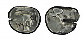 PAMPHYLIA, Sıde. 479/460 BC.
Sılver, pomegranate: below, dolphin left /helmeted head of athena, right, within incuse square . Condition: good 
11,2 gr...