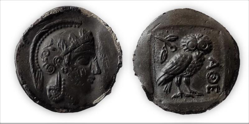 ATTICA, Athens, silver hemidrachm, (c.454-404 B.C.),
Contemporary imitation of ...
