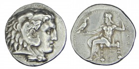 MACEDON, Kings of. Alexander III. (336-323) BC.
AR Tetradrachm Babylon mint. Struck Herakles right, wearing lion's skin headdress / Zeus seated left, ...