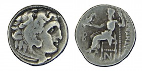 Kings of Macedon. Kolophon. Alexander III (336-323) BC.
 Struck under Antigonos I Monophthalmos Drachm Herakles right, wearing lion's skin / Zeus Aëto...