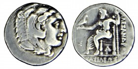 Kingdom of Macedon, Philip III. (336 323) BC.
sılver drachm, .Head of Heracles to right, wearing lion skin headdress. Rev. ΑΛΕΞΑΝΔΡΟΥ Zeus seated on b...