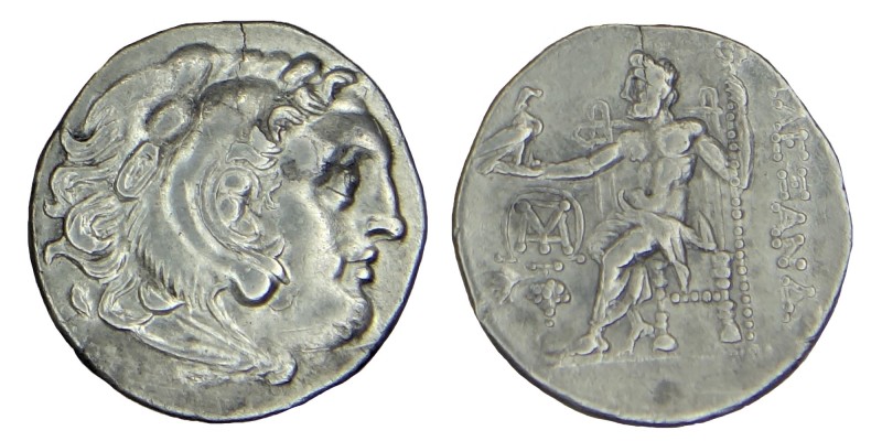 Kings of Macedon. Alexander III. (290-275). BC.
 sılver drachm. Head of Hercules...