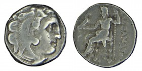 Macedonian Kingdom. Alexander III, (336-323) BC. 
Sılver drachm . B.C.Kolophon mint, struck ca. B.C. 310 301 Head of Herakles right, wearing lion's sk...