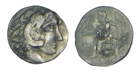 Kings of Macedon, Alexander III. (336-323) BC. 
Silver, drachm. Kolophon, Herakles facing right, wearing a lion’s skin , rev AΛEΞANΔPOY , Zeus enthron...