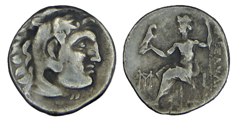Macedon KİNGDOM. Alexander III, (336-323) BC.
Silver, Drachm. Head of Herakles r...