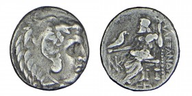 KINGS OF MACEDON. Alexander III 'the Great. (336-323) BC.
Silver Drachm. Kolophon mint Head of Herakles right, wearing lion skin ZeusAëtophorus seated...