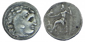 Kings of Macedon. Alexander III. (336-323) BC.
Silver drachm. Head of Heracles to right, wearing lion skin headdress. Rev. ΑΛΕΞΑΝΔΡΟΥ Zeus seated on b...