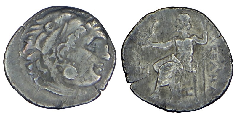 Kings of Macedon. Alexander III. (336-323 BC.)
Silver Drachm, Head of Herakles r...