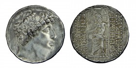 Seleucids. Antiochus VIII (121-96) BC,
AR tetradrachm Antioch on the Orontes mint, Babelon-diademed bust of Antiochos right // Zeus seated left holdin...