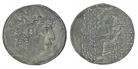 SELEUKID KINGDOM. Philip I, Philadelphos, (93-83) BC.
 AR Tetradrachm of Antioch, posthumous Roman issue. Diademed bust / Zeus enthroned holding Nike ...