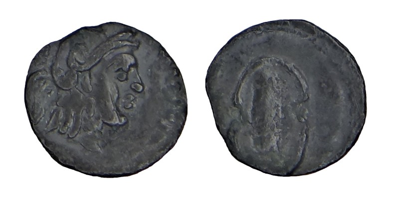Boiotia, Thebes AR Obol. Circa (387-374) BC. 
Boiotian shield / Helmeted head of...