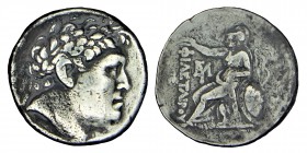 Kıngdom of pergamon, AR Tetradrachm (241-197) BC.
mysıa, obv. Laurated head of Philemairos right
rev. Athena enthroned left, crowning legend, ivy-leaf...