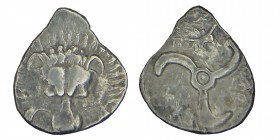 DYNASTS OF LYCIA. (380-360) BC.
Sılver drachm. Third Stater Lion's scalp facing / Triskeles of crescents with open circular center, head of Hermes. Ra...