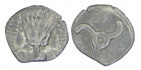 DYNASTS OF LYCIA. (380-360) BC. 
Sılver drachm. Facing lion's scalp. Rev. &#66195;&#66177;&#66197;-&#66182;&#66187;-[&#66189;&#66177;] ('Perikle' in L...