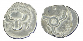 DYNASTS OF LYCIA. Sılver drachm. (380-360) BC. 
Facing lion's scalp. Rev. &#66195;&#66177;&#66197;-&#66182;&#66187;-[&#66189;&#66177;] ('Perikle' in L...