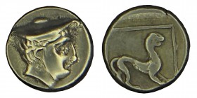 LESBOS, Mytilene. EL Hekte. (377/326) BC.
Island, Electrum-Hekte Chr. Head of Hermes with Petasos / Panther in line square. Bodenstedt p. 263, Em. 83 ...