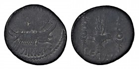 Mark Antony. Legionary, (32-31), BC.
Military mint moving with M.Antony ANT • AVG III VIR • R • P C, praetorian galley to right / Aquila between two s...