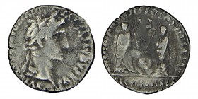Augustus (27 BC - 14 AD) 
Silver, Denarius, Lugdunum, head to the right / Caius and Lucius Caesar with lances and shields, very beautiful. [taxed unde...