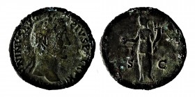 Antoninus pius, (140/144) AD.
AE-Sesterz, Rome" (head with laurel wreath to the right // Pax stands with branch and cornucopia between "S - C" to the ...