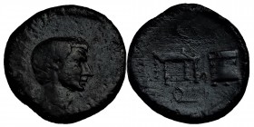 KLEINASIA, KILIKIEN / unclear, Gaius Sosius, (39) BC.
Bronze, 1st century BC. Bare head of a Roman quaestor to right. Rev. Fiscus, sella, quaestoria a...