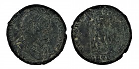 Jovianus (363-364)
 Double maiorina, Syria, Antioch, AE, Obverse: D N IOVIANV-S F AVG Diademed, Draped and Battleship Bust of Jovian. Reverse: VICTORI...