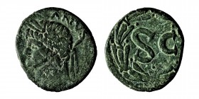  
Vespasian, (69-79) for Domitianus.
Æs, Antioch (Syria) Head l. with laurel wreath // In wreath: SC. McAlee 403b; RPC 2017. Condition: very good.
10,...