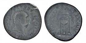 Titus, AD 80. IMP, CAES VESPASIAN AVG PM,
 titled sap laureate (TRP IX IMP XV COS III PP, filleted tripod; dolphin on top, Condition: very good
3 gr. ...