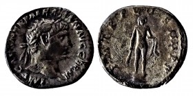 IMP CAES NERVA TRAIAN AVG GERM, AD (101-102)
 laureate head right / P M TR P COS IIII P P, Hercules, nude, standing facing on pedestal and holding clu...