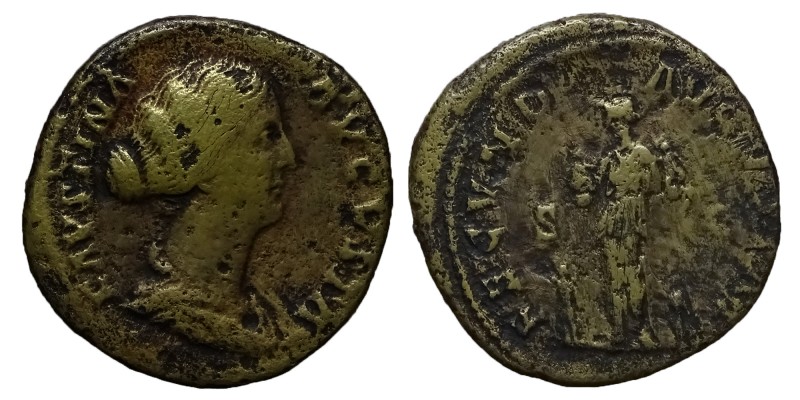 Faustina II Sestertius, Marcus Aurelius (161-180 AD) 
for Faustina II . AE Seste...