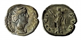 Faustina Senior (died in 141 AD).
 Diva Faustina I. (Wife of Antoninus Pius) Denar. After 141 AD, Rome. Vs: DIVA FAUSTINA. Draped bust on the right.
R...