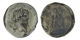 Septimius Severus, (193 - 211) AD.
Drachm. 198 AD Mzst. Laodicea. Vs .: L SEPT SEV AVG IMP XI PART MAX, head with laurel wreath n. R. Rev .: COS I-II ...