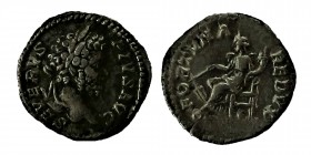 Septimius Severus. A.D. (193-211).
SEVERVS PIVS AVG, laureate head of Septimius Severus right / P M TR P XI COS III P P, Fortuna seated left, holding ...