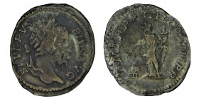 Septimius Severus (193-211).
AR Denarius, 206 AD. D/ Head right, laureate. R/ Annona standing left, holding corn-ears over modius and cornucopiae. Con...