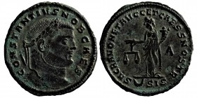 CONSTANTIUS I, Follis, (293-306) AD
Constantius Chlorus, Konstanz Aquileia Chlorine,Condition: very good
9,63 gr. 28 mm.