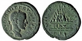 CAPPADOCIA, Caesarea-Eusebia. Gordian III. (AD 238-244)
 Æ Dated RY 4 (AD 240/1). Laureate head right; countermark: laureate male(?) / Agalma of Mt. A...