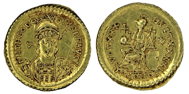 THEODOSIUS II (402-450)
Solidus, Constantinople, 5th workshop c. 430-440 (Av -RI...