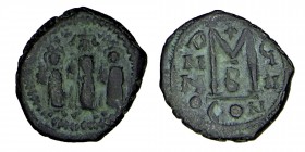 Heraclius and H. Constantine and Martina (AD 610-641)
 Year 7 = AD 616/7. Constantinople Follis 
8,94 gr. 26 mm.