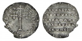 Constantine VII (913-959) 
Porphyrogenitus, with Romanus II, Miliaresion Constantinople, 945-959. +CONST'T' / ΠORFVROG' / CE ROMANO / EN X'ωEVSEb. / b...