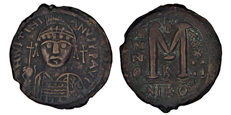 Justinian I. (527-565)
Æ Follis, Nicomedia mint, 2nd officina. Dated RY 15 (541/...